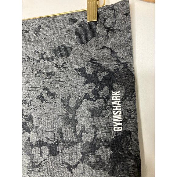 Gymshark XL Womens Gray & Black Abstract Camo Style Cropped Leggings - Picture 2 of 8